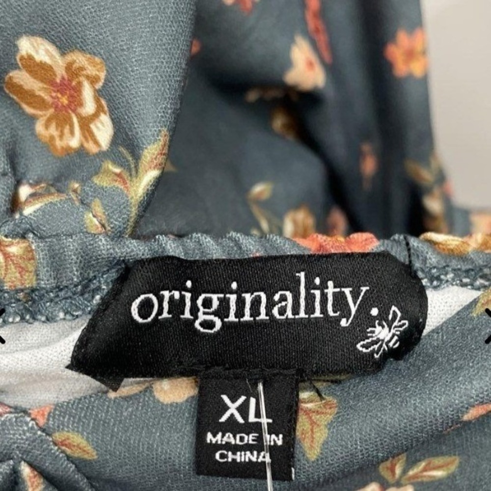 Originality Floral Flutter Sleeve Peasant Midi Dress Teal XL E1030Y522DI - Picture 4 of 5